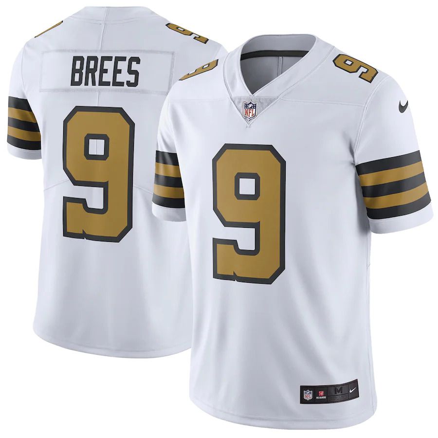 Men New Orleans Saints 9 Drew Brees Nike White Vapor Untouchable Color Rush Limited Player NFL Jersey